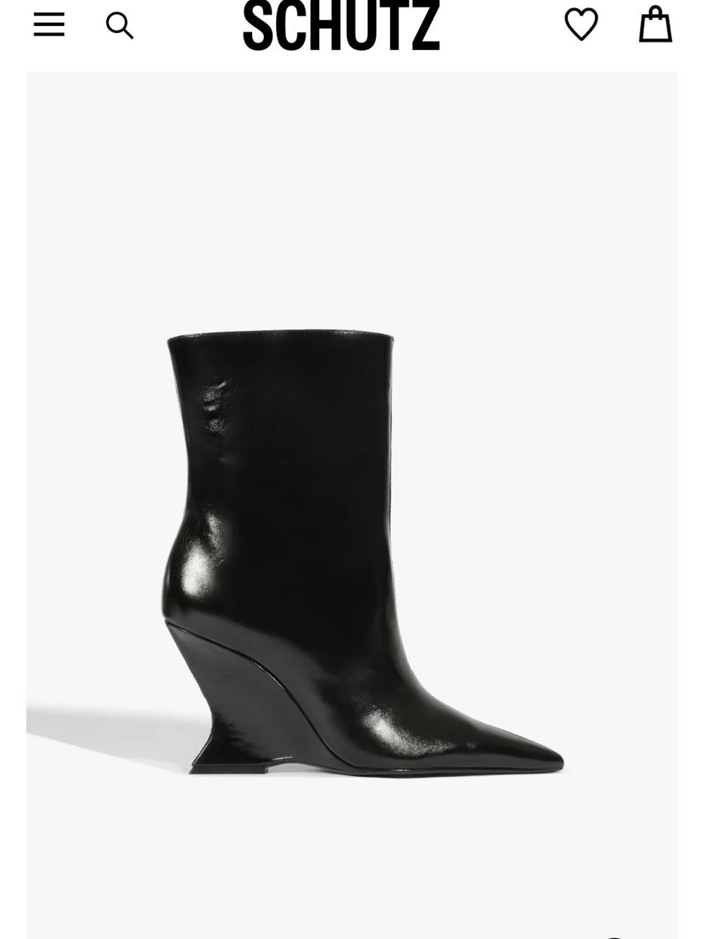 Schutz Wedge Heeled Leather Boot